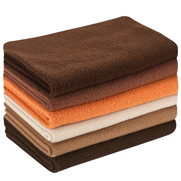 6 PCS 20''x20'' Knitted Polar Fleece Fabric, Anti Pill Plush