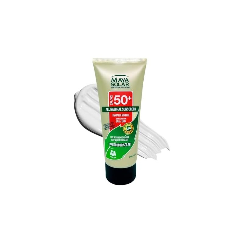 Maya Solar. Bloqueador Solar Corporal. 100% Ingredientes Naturales Minerales SPF