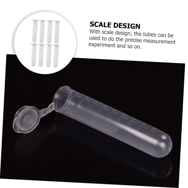CATIEBYE 200pcs 10ml Plastic Centrifuge Tubes with for Scientific Experiments