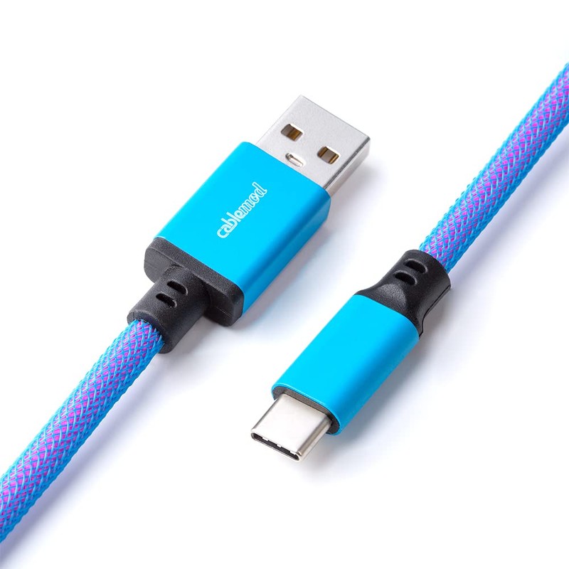 CableMod Pro Coiled Keyboard Cable (Galaxy Blue, USB A to