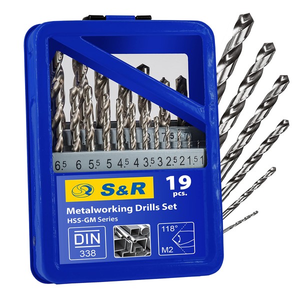 S&R Metallbohrer-Set HSS-G Bohrerset: Hochleistungsbohrer für Edelstahl, Gusseisen – Größe