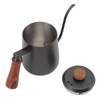 Stainless Steel Coffee Hand Pot with Wooden Handle Long Mouth