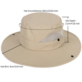 Foldable Fishing-Hat Breathable Beach-Sun-Hat - Outdoor Packable Uv Protection Safari Bucket Hat for Men Women Dark Beige