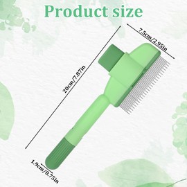 BOHUIZ Flea Comb for Cats Dogs Brush for Shedding with Release Button Fine Tooth Pet Hair Removal Comb with Long & Short Stainless Steel Teeth for Deshedding Self-Cleaning Brush for Cat Dog Small Pets