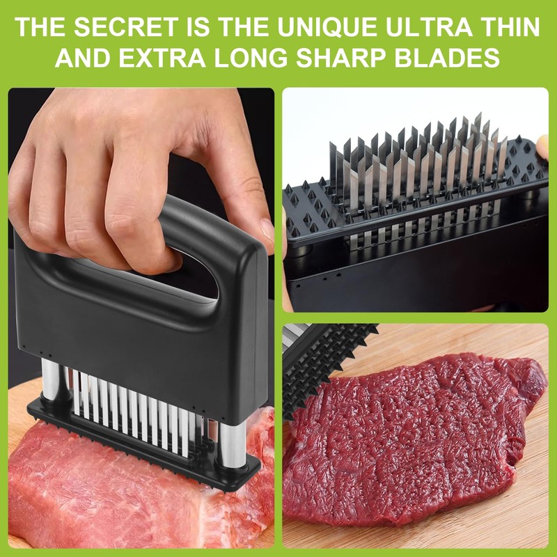 Meat Tenderizer Tool, Meat Tenderizer Stapler with 48 Stainless Steel