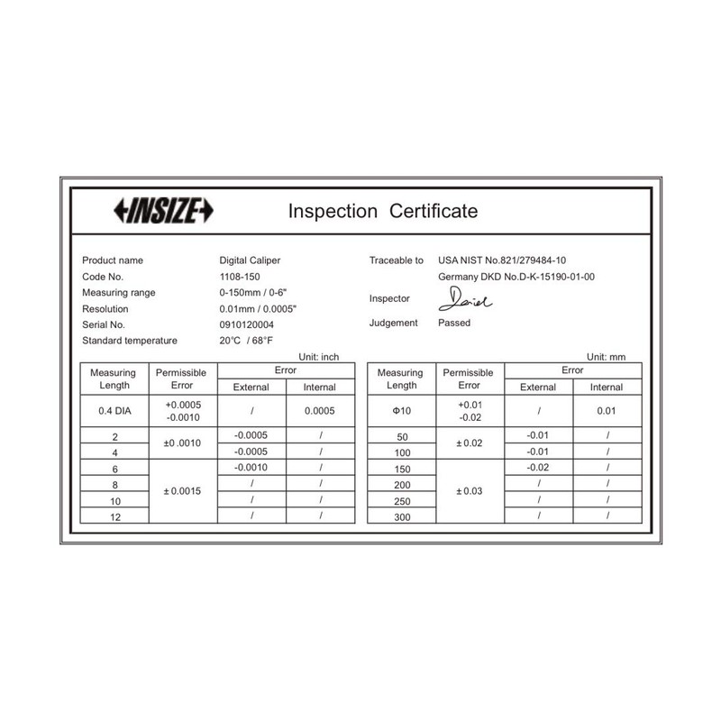 INSIZE 1108-150 - Calibre electrónico de 0.000-6 pulgadas