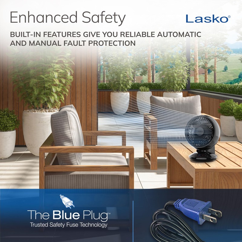 Lasko Air Circulator Fan, Whirlwind Orbital Motion Table Fan, 3