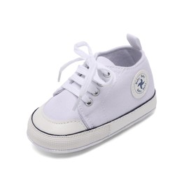 BEIDI Baby Girl Boy Shoes 0-18 Months,Infant Unique Essentials Gifts,Unisex Newborn Doll Slip-on Soft Sole High-top Frist Walking Sneakers (03White,6-12 Months)