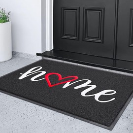 KILOCOCO Door Mat Outdoor Doormat Welcome Mat, Funny Home Mat Non-Slip Front Door Mat for Entrance, Easy Clean Indoor Door Mat for Garage, Yard, Patio, High Traffic Areas 31"x47", Black