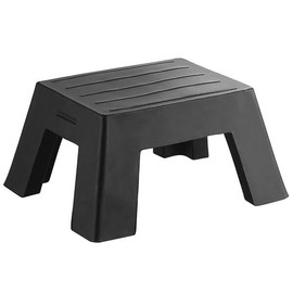 Glownary Black Plastic Step Stool, 18x22x12 Inch Display Stand, 750 lb Capacity, Non-Skid Top, Type 1AA Heavy-Duty