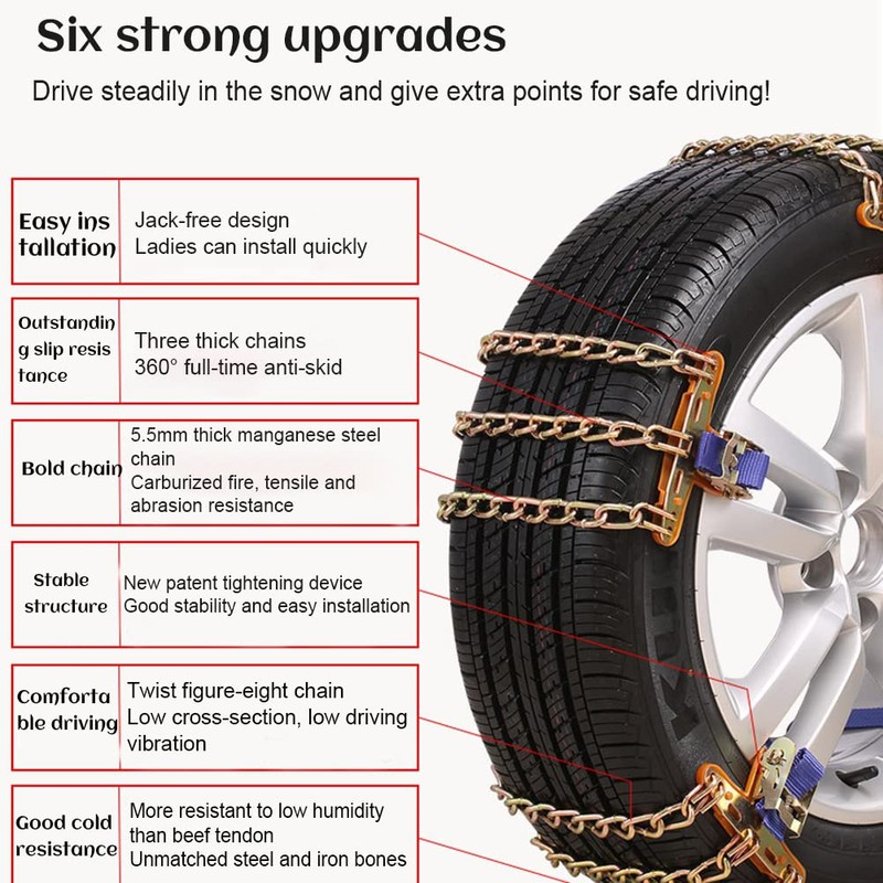 Aramox Snow Chain Car Anti Slip Tire Chains Cables Anti