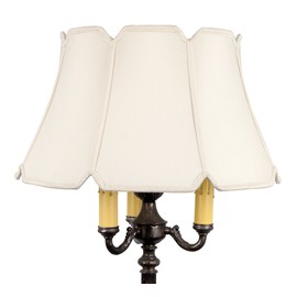 Upgradelights Victorian Floor Lamp Shade 17 Inch in a Silk Eggshell Color