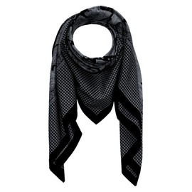 Lorenzo Cana Quadratisches XL Maennertuch aus Baumwolle kombiniert mit Seide 110 cm x 110 cm Naturfaser Herren Schaltuch Halstuch Hahnentritt Herrentuch Paisley 8911611