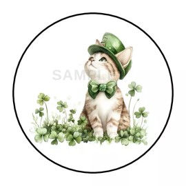 Unbranded St Patricks day cat envelope seals stickers labels tags party favors