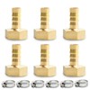 Bwintech 6 Pcs Hose Barb Fittings, 1/2" BSP Female x 12MM Barb Connector with 6 Pcs Clamps