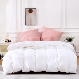 ATsense Set of 2 Cushion Covers Measuring 40 x 40 cm, 100% Washed Cotton, with Zip, Super Soft Premium and Cosy Cushion Covers, Pale Pink