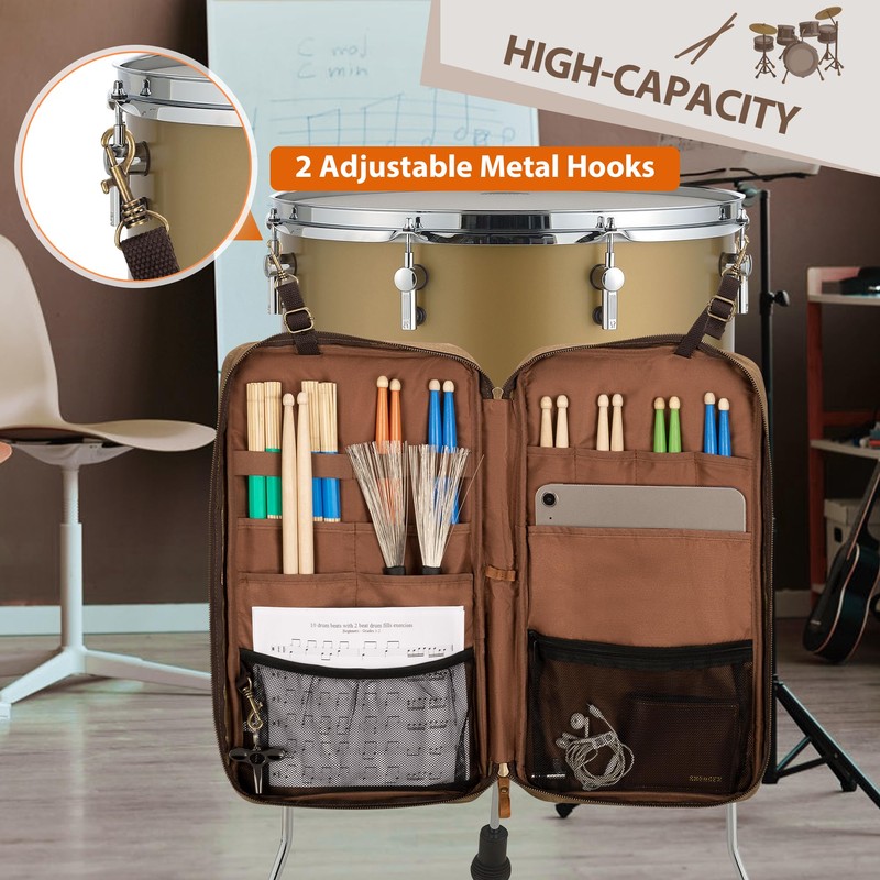 Damero Drumstick Bags Holds Approximately 12 Pairs Wax Canvas with