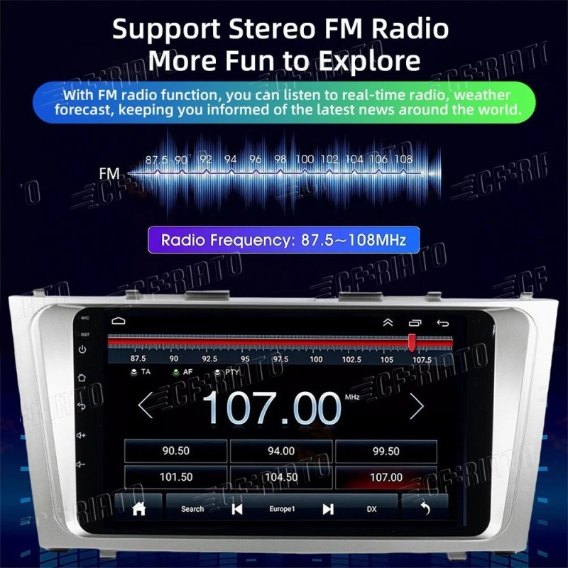 CFRIATO For Toyota Camry 2007-2011 Android 15 Apple CarPlay Car