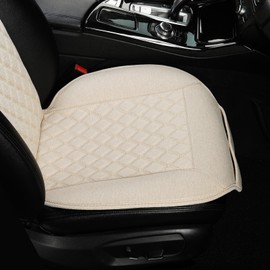 West Llama Linen Car Seat Covers-Breathable & Soft-Front Car Seat Protector Universal Fit 90% Cars,SUVs,Trucks,Diamond Pattern-1Piece,Beige