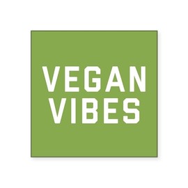 CafePress Vegan Vibes Square Sticker 3 X 3 Square Bumper Sticker Car Decal