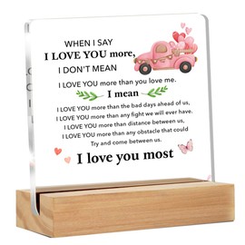 Romantic Gifts for Women, I Love You Gifts for Her, Birthday Christmas Valentine's Day Gift for Wife Girlfriend, When I Say I Love You Clear Acrylic Sign, 4 x 4 Inches