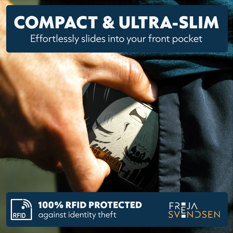 Freja Svendsen Engraved Aluminum Wallet for Men - Slim Money