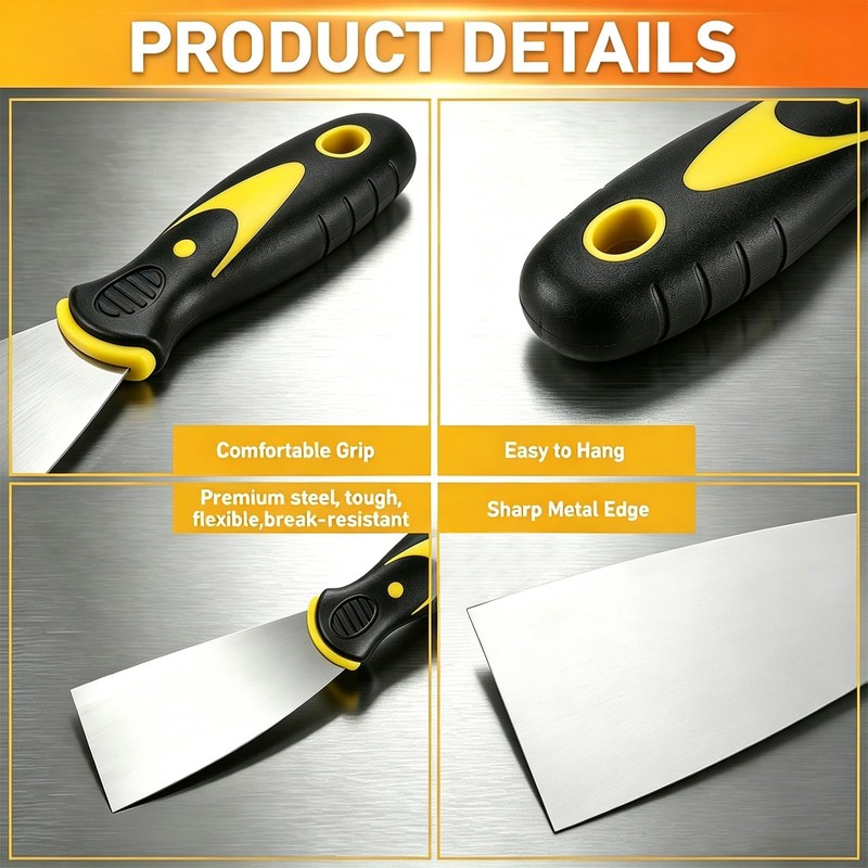 10Pcs Putty Knife Set, 2 Inch Stainless Steel Spackle Knives,