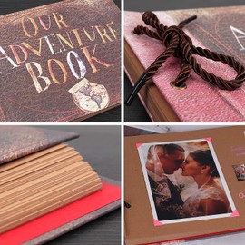 RECUTMS Our Adventure Book Pixar Up Handmade DIY Family Scrapbook Photo Album Expandable 11.6x7.5 Inches 80 Pages