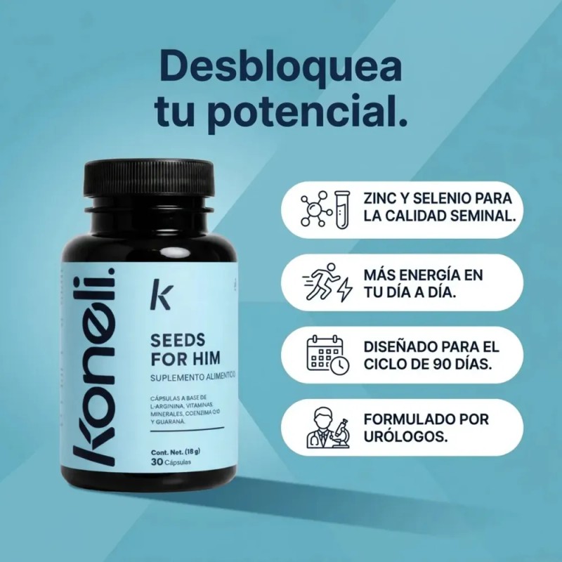 Koneli Seeds For Him | Suplemento Alimenticio | L-Arginina +