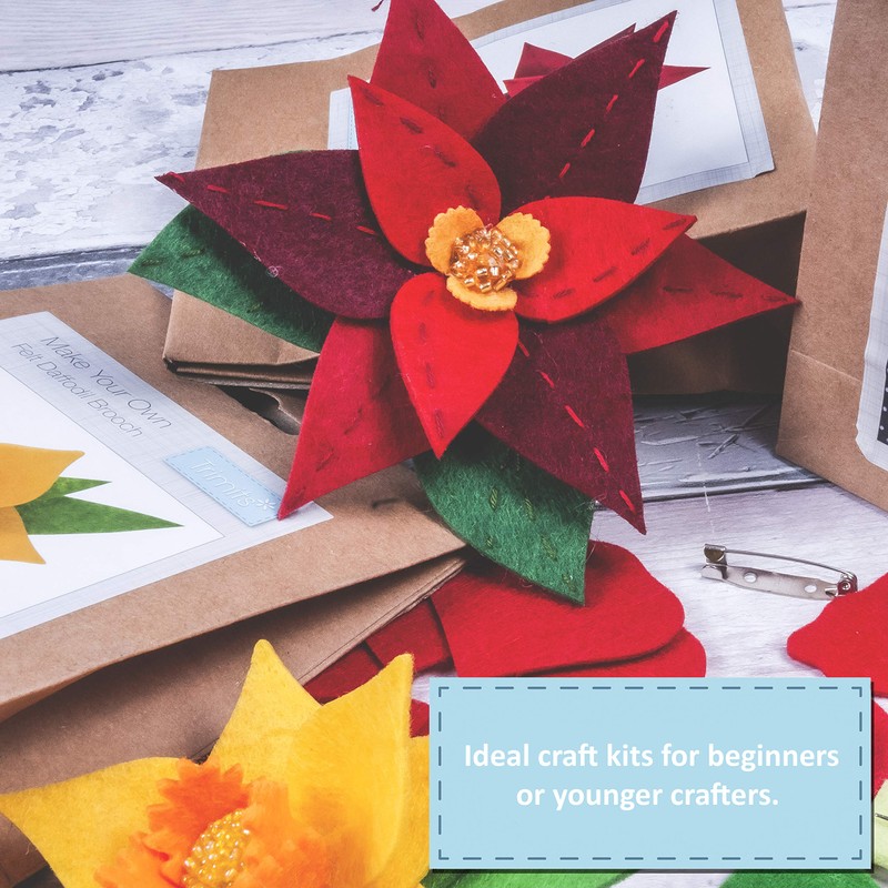 Trimits Felt Decoration Kits, 8.5 x 11.5cm, Daffodil Brooch