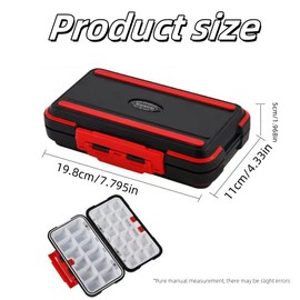 Waterproof ABS Fishing Tackle Box with 30 Compartments - Multifunctional Fishing Organizer for Hooks, Bait, Lures & Fishing Accessories, Portable & Durable Storage Box (Black)