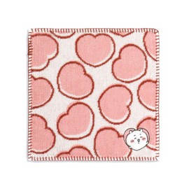 Chiikawa Heart Towel Handkerchief, Pink, Pile 41-1170080, Approx. 9.8 x 9.8 inches (25 x 25 cm)