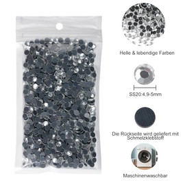 HTVRONT Hotfix Rhinestones for Sew-on, 1440 Pieces, SS20, 4.9-5.0 mm, Crystal Stones Rhinestones for Nails, Textiles, Clothing, Face