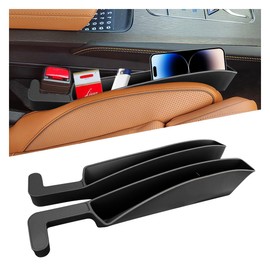 KITUREK 2PCS Car Seat Gap Filler Organizer, Universal Auto Console Side Storage Box, Multifunctional Car Seat Gap Filler, Car Seat Organizer Accessories for Phone, Keys (Black)