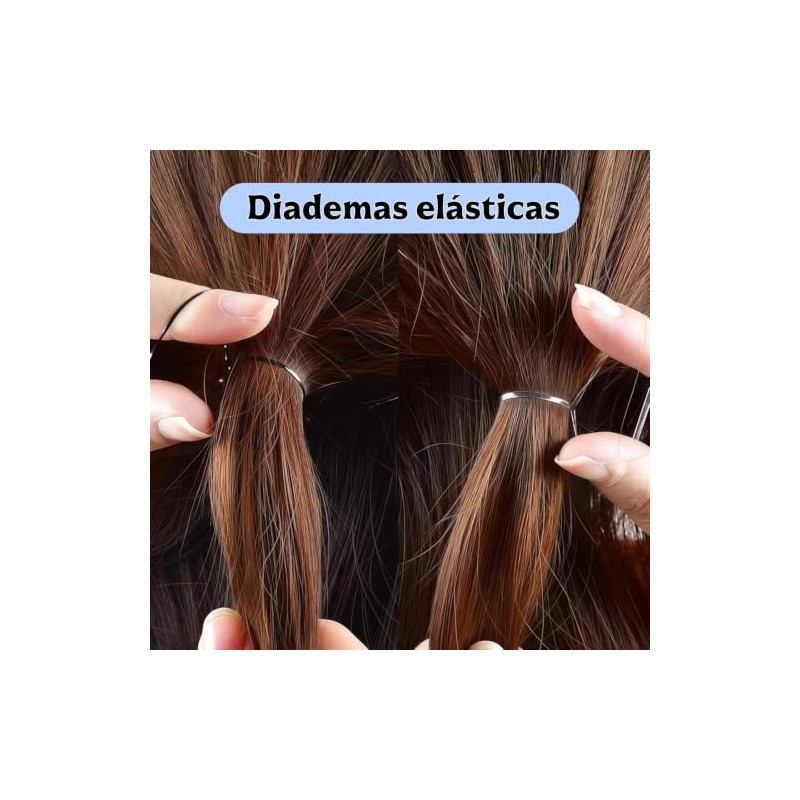 Bandas Elásticas para el Cabello Duraderas,Mini Bandas de Goma Negro&Blanco
