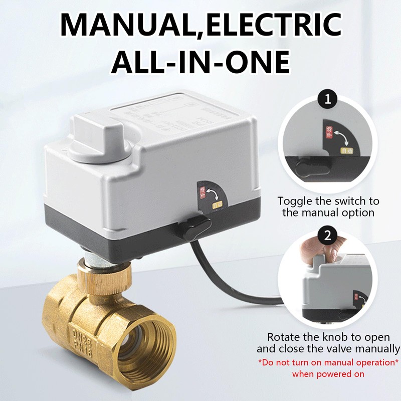 Ball Valve, Electric Ball Valve, 2 Wire, DN20 Automatic Manual