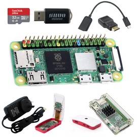 DIGISHUO Raspberry Pi Zero 2WH Complete Kit | 1GHz 512M W/Pre Soldered Header |W/Two Case 32G Sandisk Card Mini HDMI&Micro USB&GPIO Header|