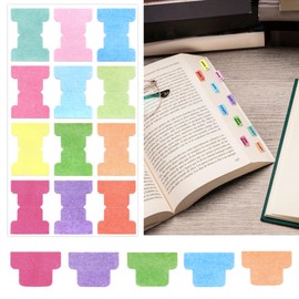 Fssqii 10 Sheet (120pcs) Blank Index Tabs Stickers for Bible Calendar Recipe Book Textbook Notebook Documents Annotate Mark Pages Self Adhesive Planner Organization Labels Decals-12 Colors