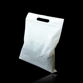 White Durable PE Zipper Fancy Bag 20cm x 25cm + 5cm 200 Count