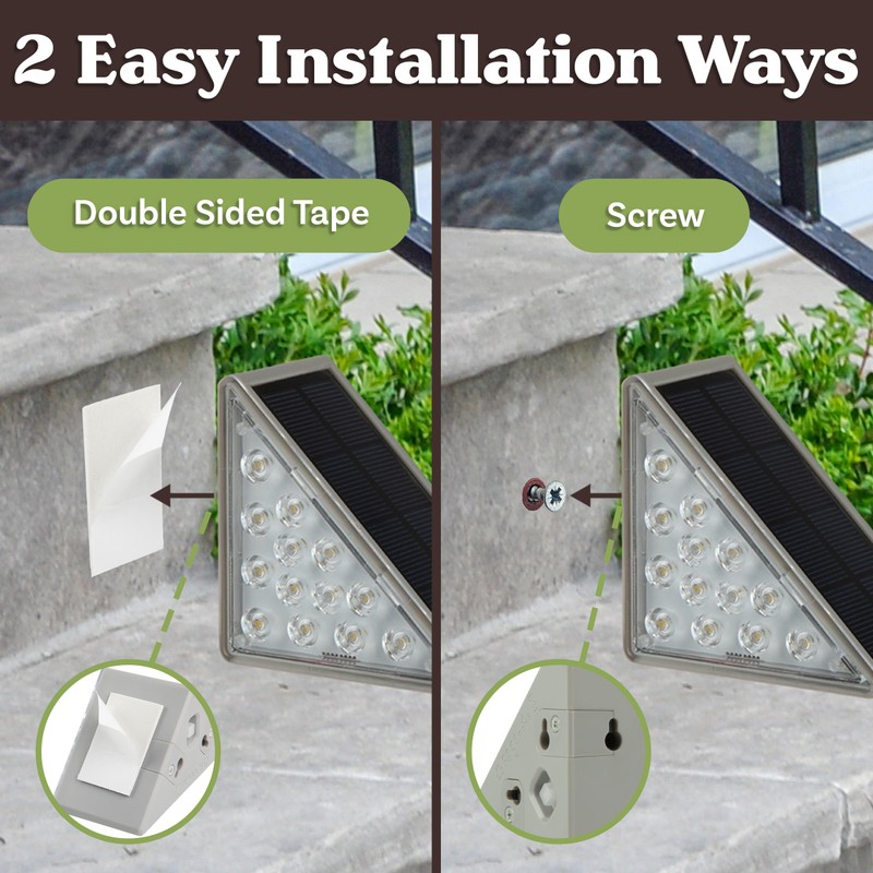 Solar Step Lights for Outside 6-Pack - LED Solar Stair