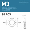 BOUMVID Pack of 20 Spring Washers M3, Spring Washers Shape