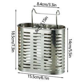 Pyuyan Stainless Steel Kitchen Utensil Holder, Stainless Steel Cutlery Stand, Kitchen Cutlery Holder, for Kitchen, Chopsticks, Fork, Spoon