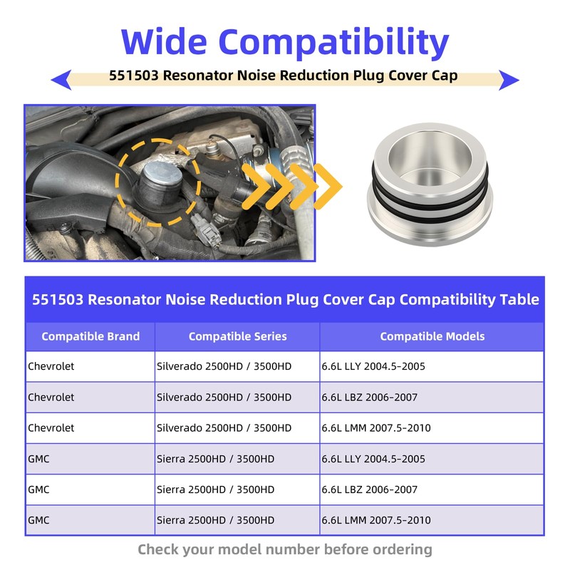 Turbo Resonator Delete Plug for 2004.5-2010 Duramax 6.6L LLY LBZ