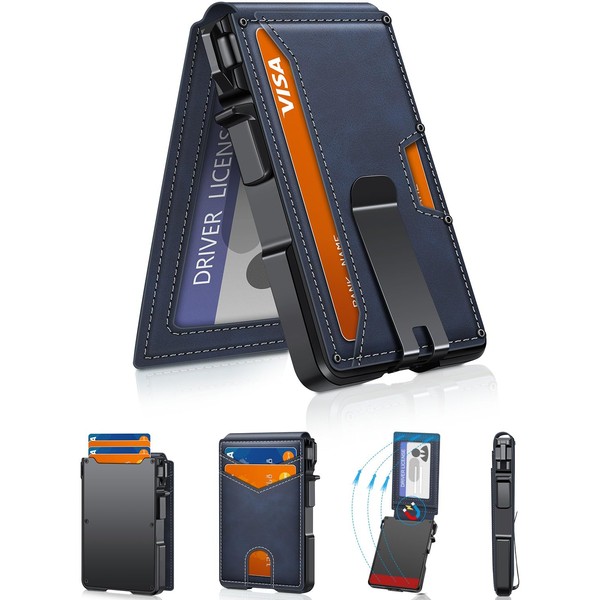 ZALVEX Wallet for Men, Mens Minimalist Wallet 9-13 Cards, Slim