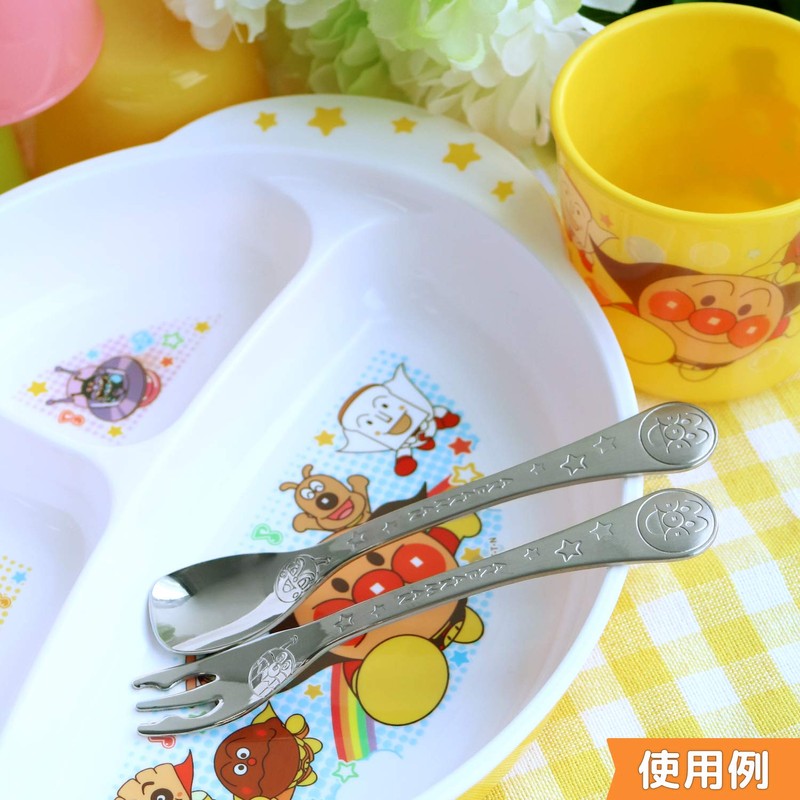 LEC A00064 Anpanman Metal Spoon and Fork (S), Made in