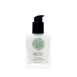 RŌZ Acondicionador sin enjuague, suero ligero para el cabello de leche y protector del calor para hidratar el cabello fino, rizado y ondulado, hidratante, suavizante, combate el encrespamiento, sin silicona, seguro para el color, 3.4 onzas
