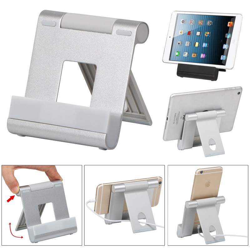TRIXES Universal Aluminium Tablet Stand Foldable Adjustable iPhones iPads Android