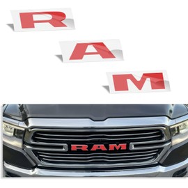 Reflective Concepts - RAM Grille Emblem Overlay Decal -Fits 2019-2024 Ram 1500, NOT for Classic or TRX - (Color: Reflective Red)