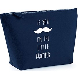 Hippowarehouse If You Moustache, I'm The Little Brother printed make up cosmetic wash bag 18x19x9cm