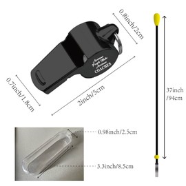 CREATCABIN Sports Whistles With Lanyard Stainless Steel Whistle Loud Crisp Sound Gifts for Coach Referees Teachers- Awesome People Make Awesome Coaches (Black)